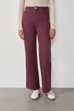 New ETAM Pantalón rectos de algodón BURDEOS GRANATE