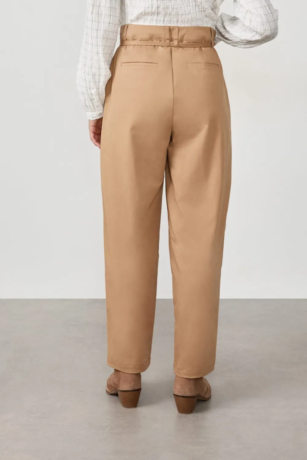 Clearance ETAM Pantalon à nouer en coton BEIGE