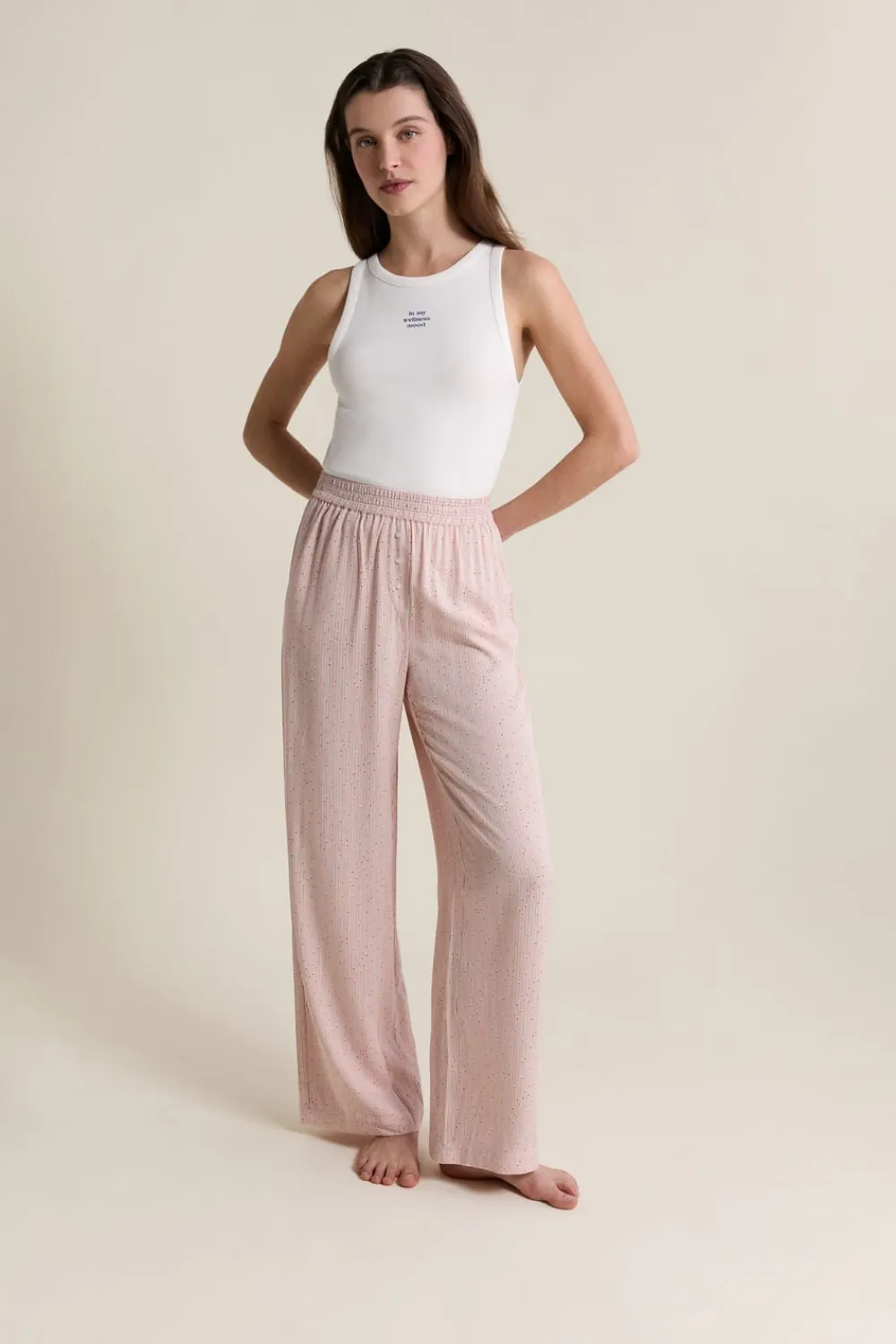 Hot ETAM Pantalon de pyjama à motifs ROSE
