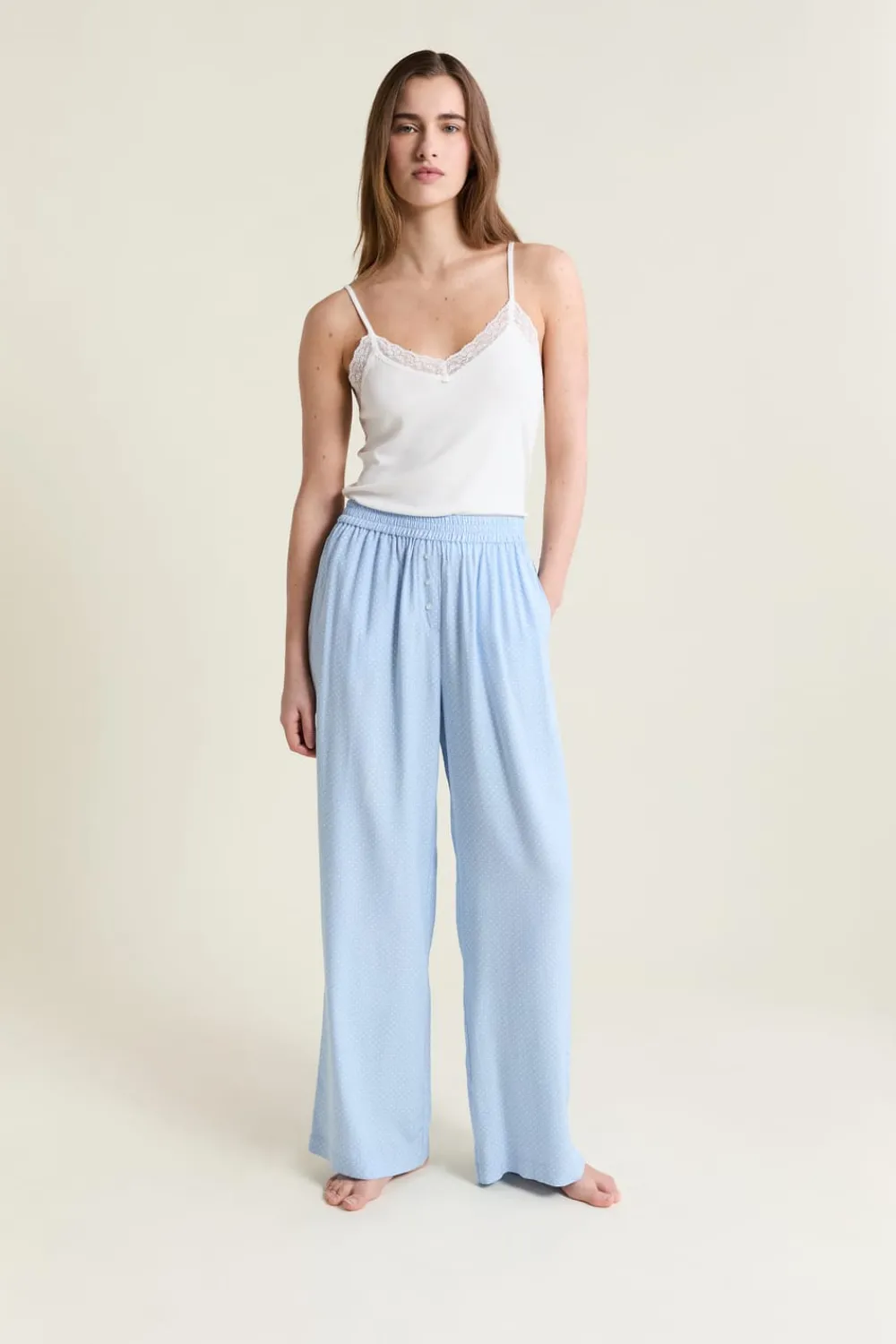 Sale ETAM Pantalon de pyjama à pois BLEU