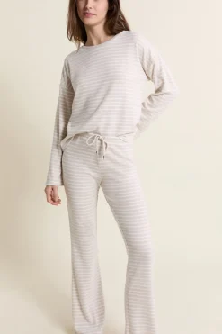 Best ETAM Pantalon de pyjama à rayures BEIGE