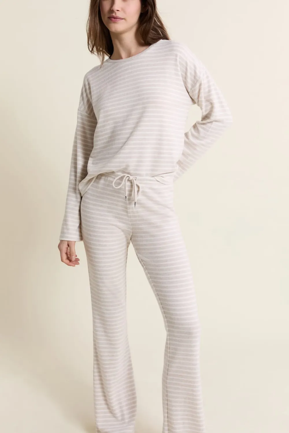 Best ETAM Pantalon de pyjama à rayures BEIGE