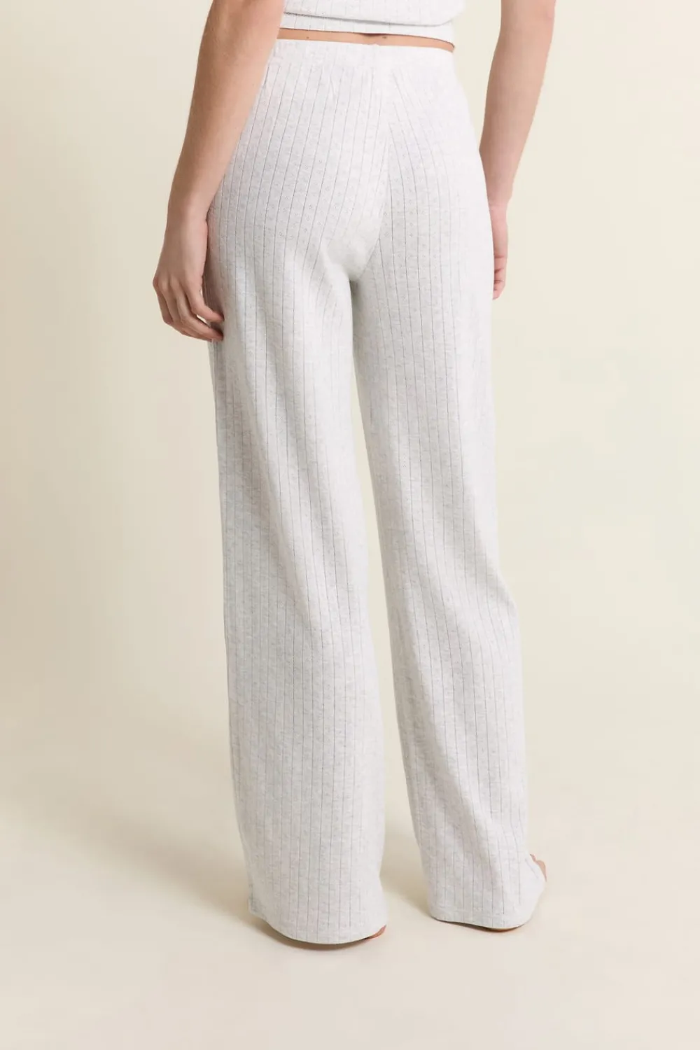 Outlet ETAM Pantalon de pyjama en coton en pointelle GRIS