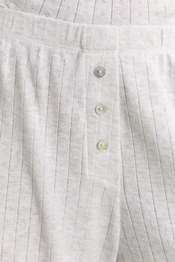 Outlet ETAM Pantalon de pyjama en coton en pointelle GRIS