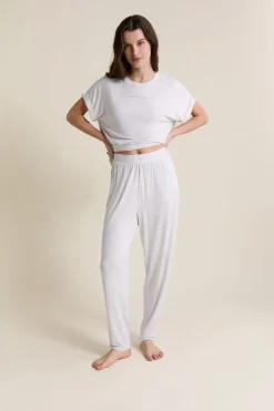 Best ETAM Pantalon de pyjama élastiqué GRIS CLAIR