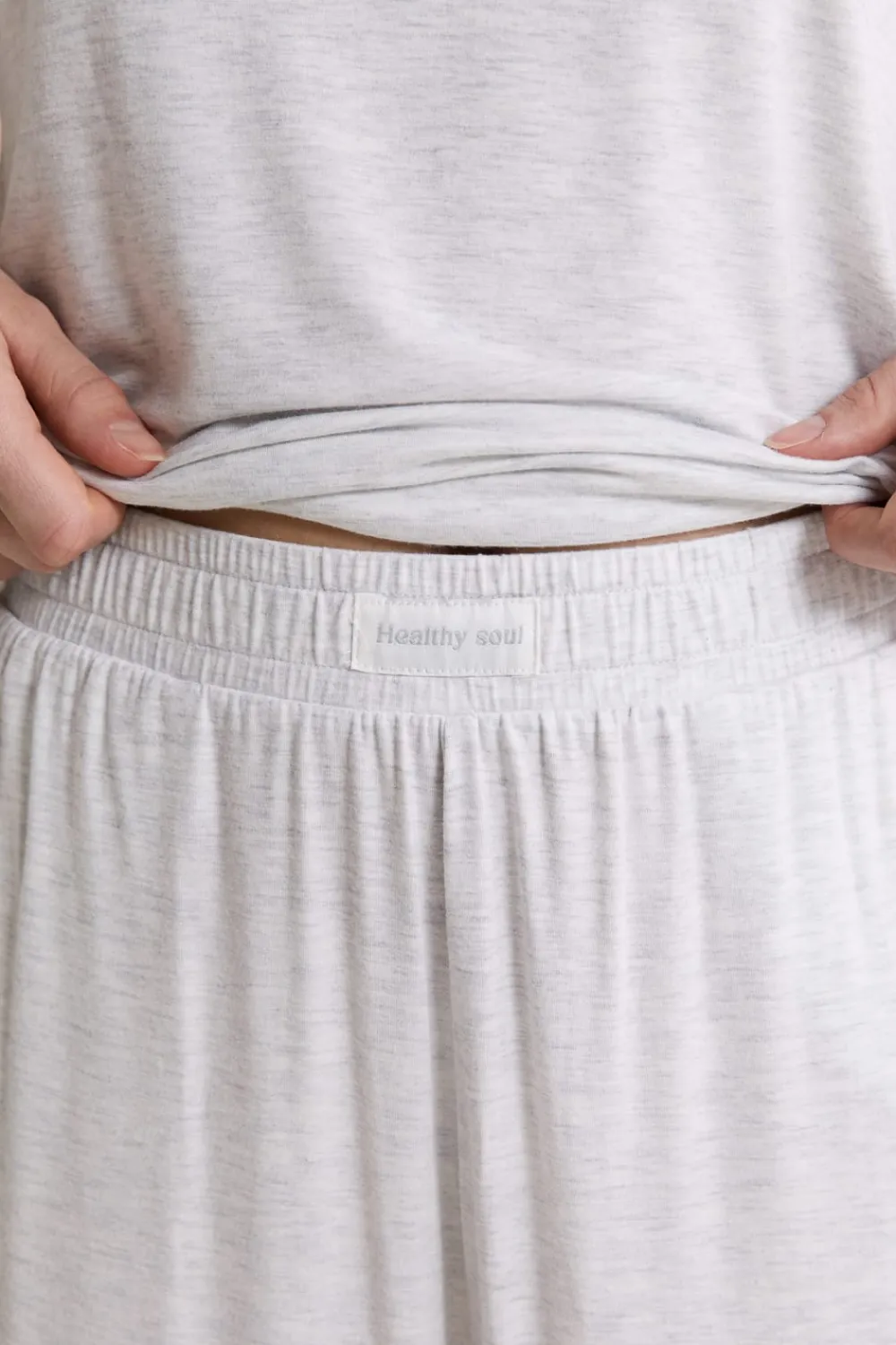 Best ETAM Pantalon de pyjama élastiqué GRIS CLAIR