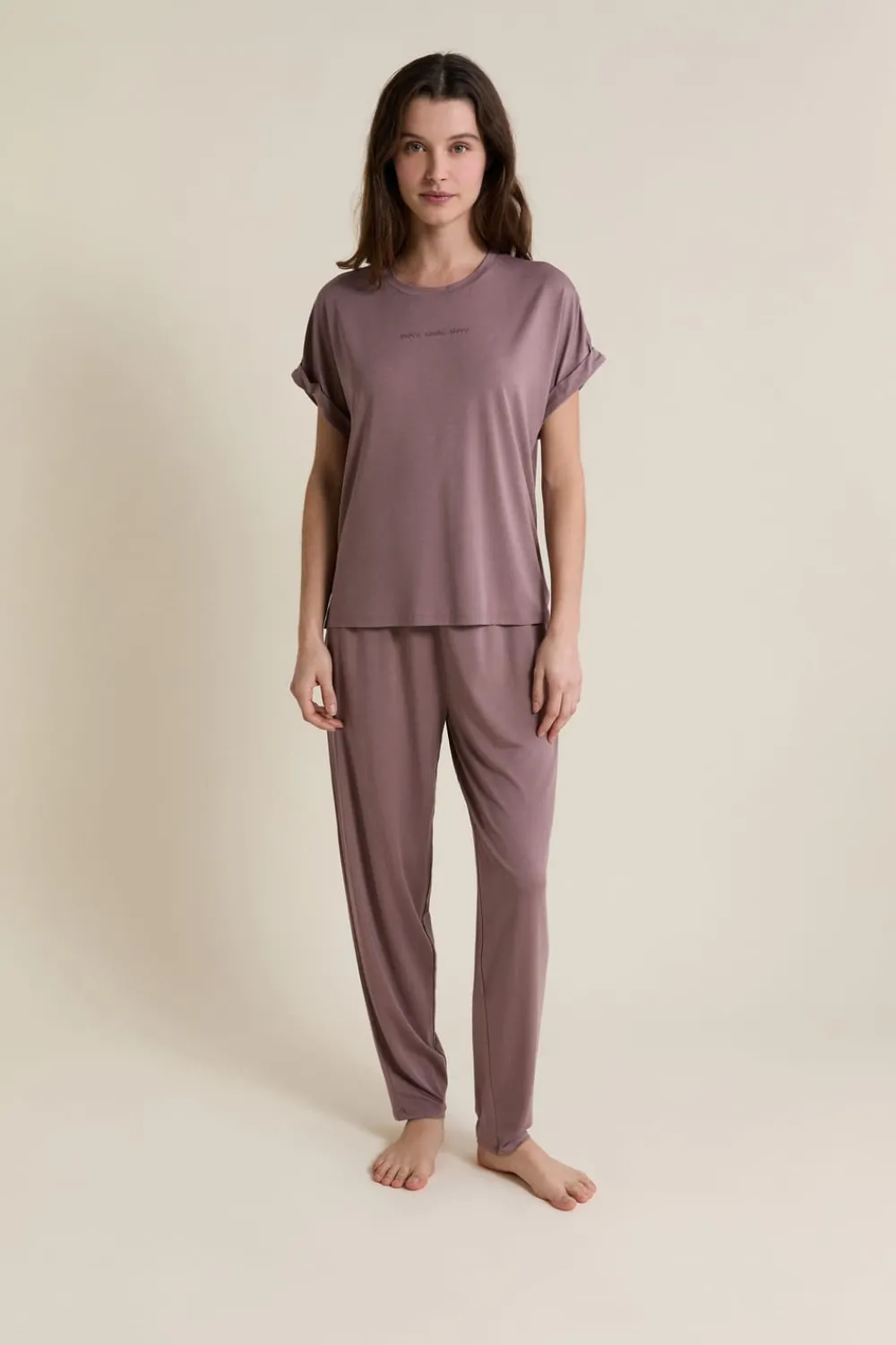 Online ETAM Pantalon de pyjama élastiqué TAUPE