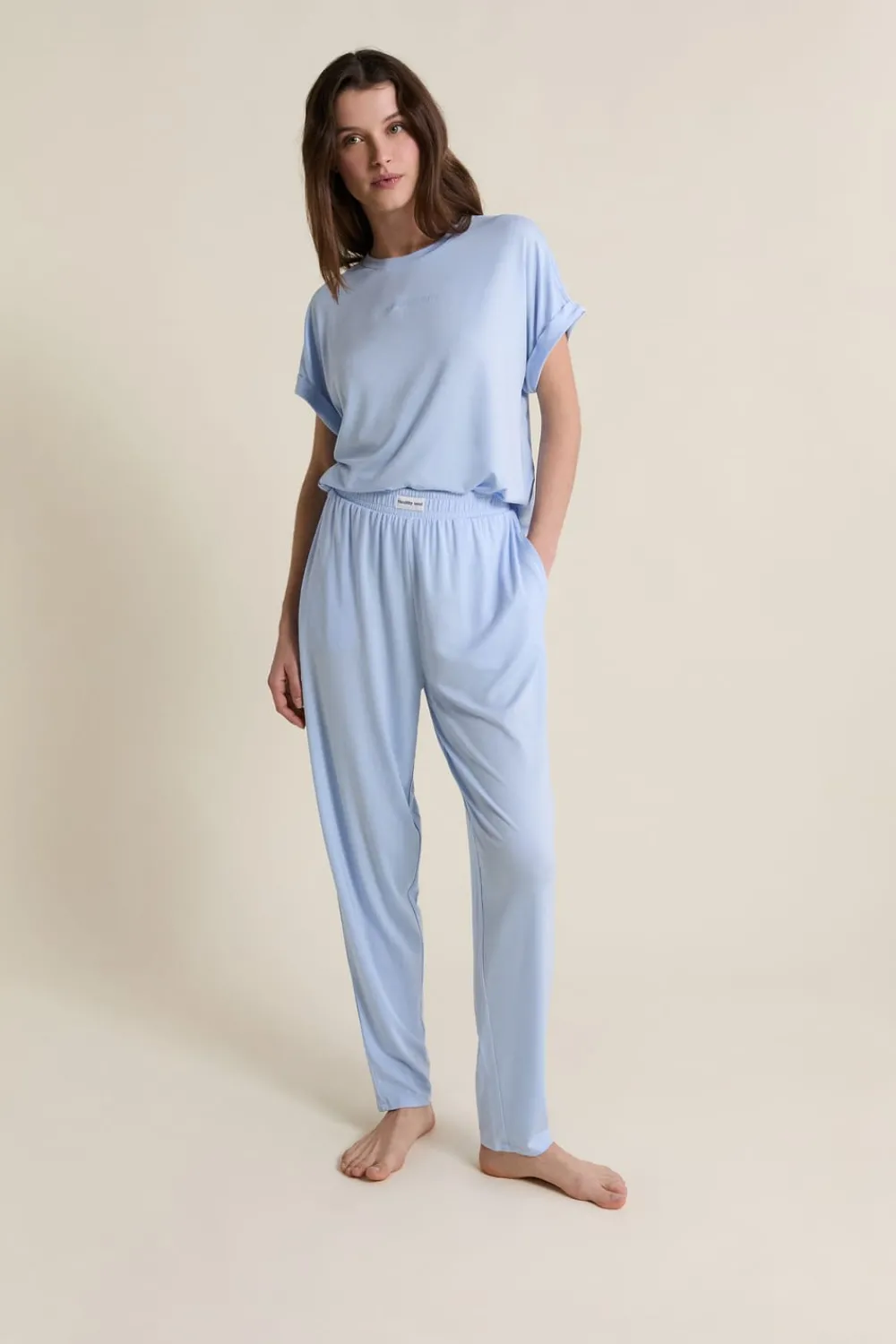 Outlet ETAM Pantalon de pyjama élastiqué BLEU AZUR