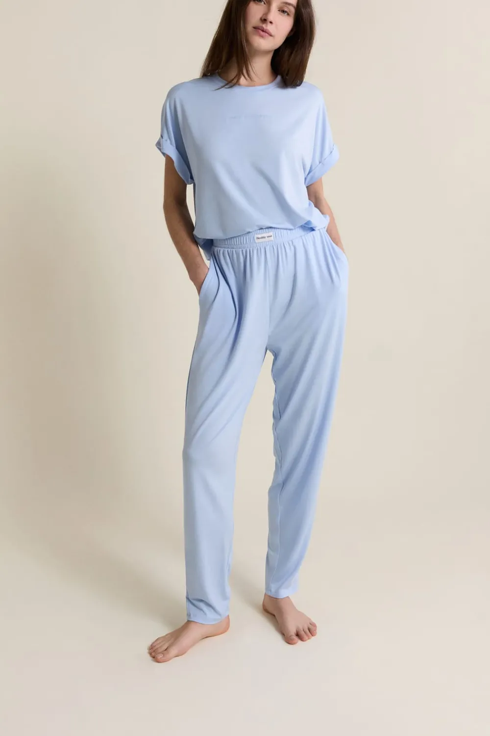 Outlet ETAM Pantalon de pyjama élastiqué BLEU AZUR