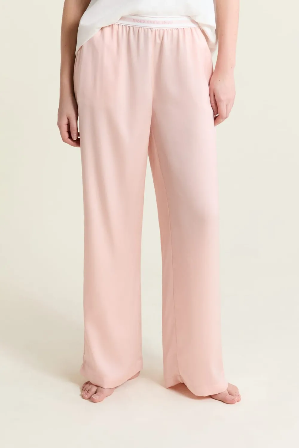 ETAM Pantalon de pyjama taille élastique "move, smile, sleep" ROSE POUDRE