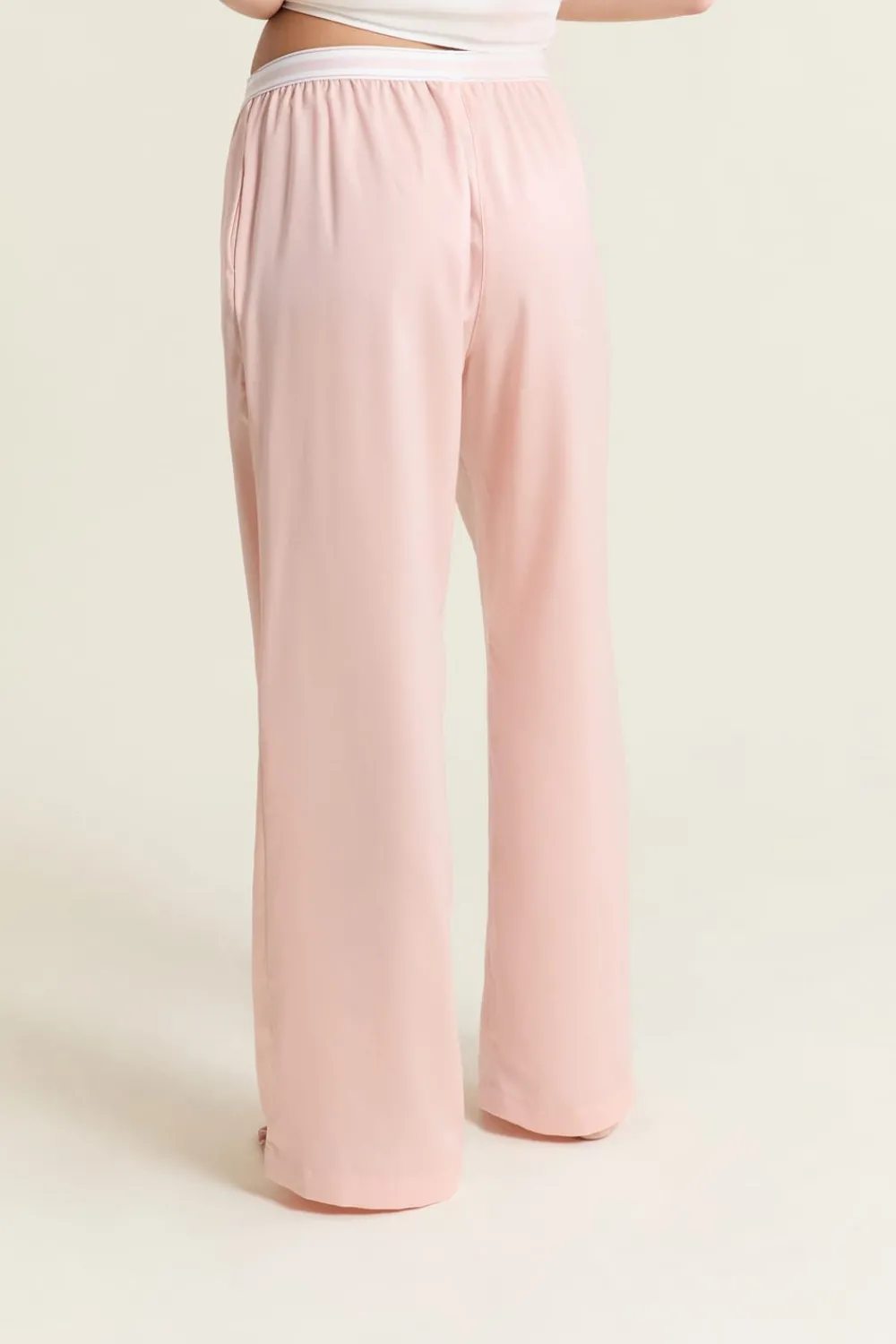 ETAM Pantalon de pyjama taille élastique "move, smile, sleep" ROSE POUDRE