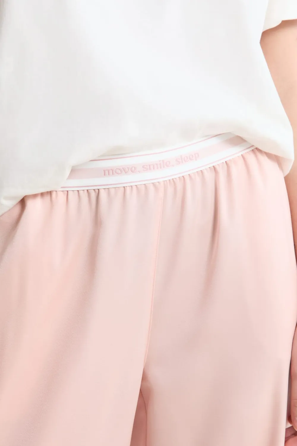 ETAM Pantalon de pyjama taille élastique "move, smile, sleep" ROSE POUDRE