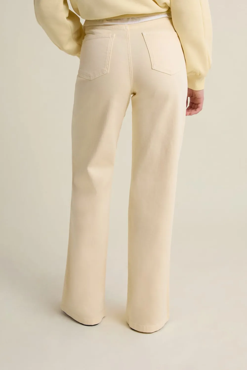 Discount ETAM Pantalon droit taille haute VANILLE