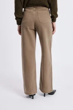 Hot ETAM Pantalon large avec cordon en coton TAUPE