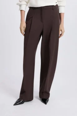 Hot ETAM Pantalon large droit MARRON