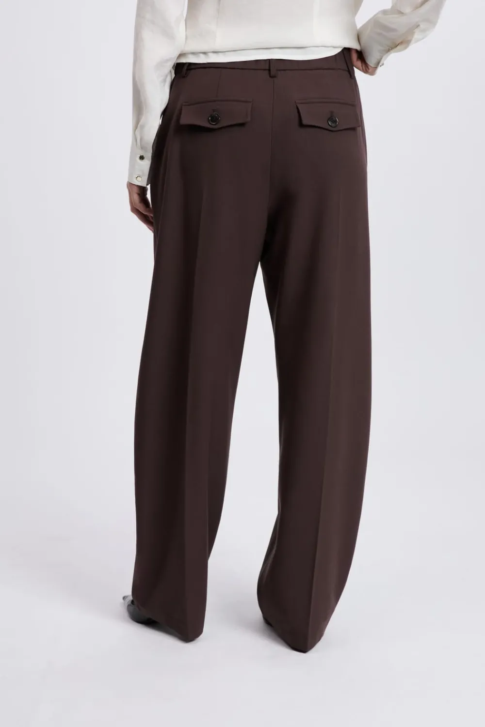 Hot ETAM Pantalon large droit MARRON