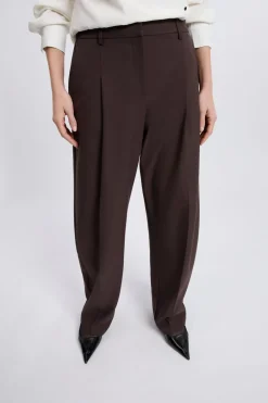 Hot ETAM Pantalon large droit MARRON