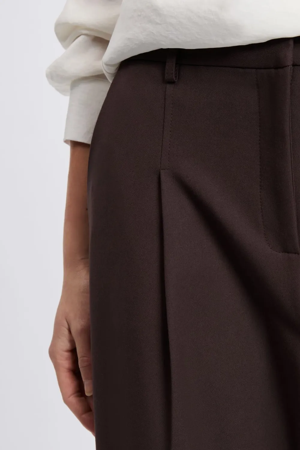 Hot ETAM Pantalon large droit MARRON