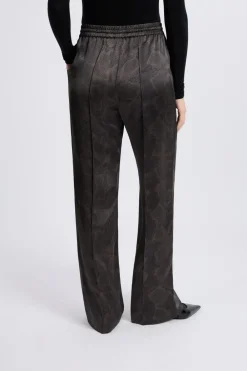 Clearance ETAM Pantalon large satiné à imprimé serpent IMP FD BRIQUE