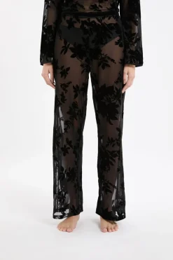 Sale ETAM Pantalon transparent à motif floral NOIR