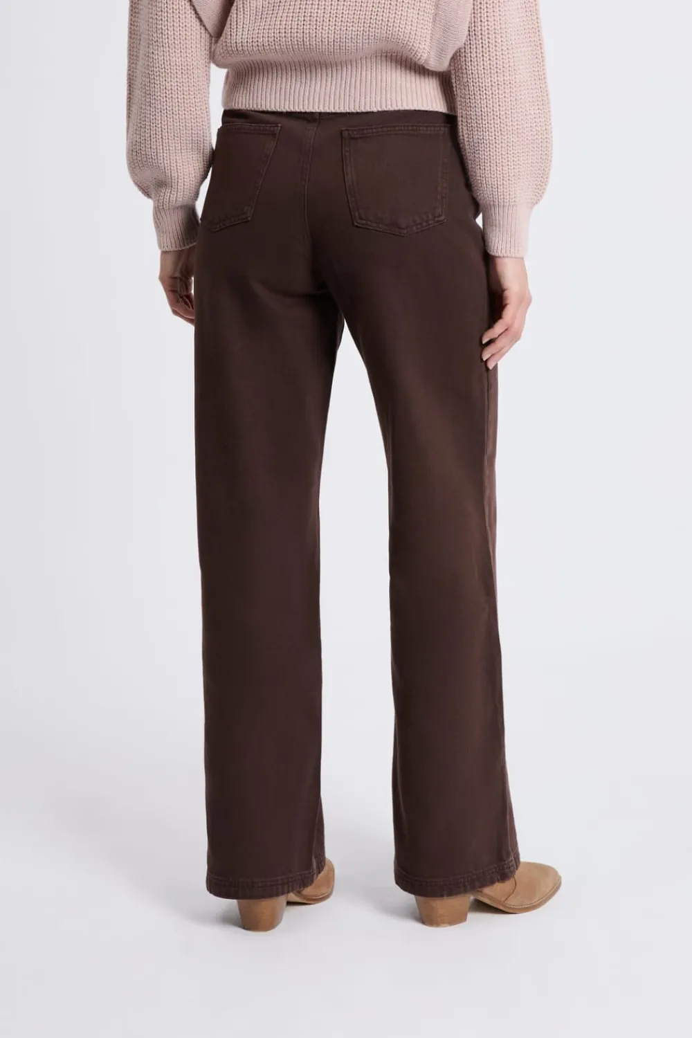 Clearance ETAM Pantalones anchos con cordón de algodón MARRÓN