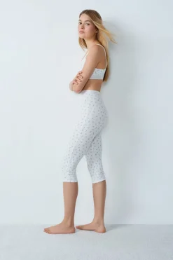 Outlet ETAM Pantalones cortos de ciclista de algodón acanalado ESTAMPADO