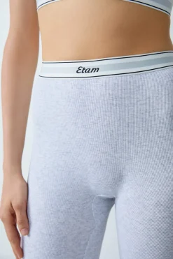 New ETAM Pantalones cortos de ciclista de algodón acanalado GRIS CLARO