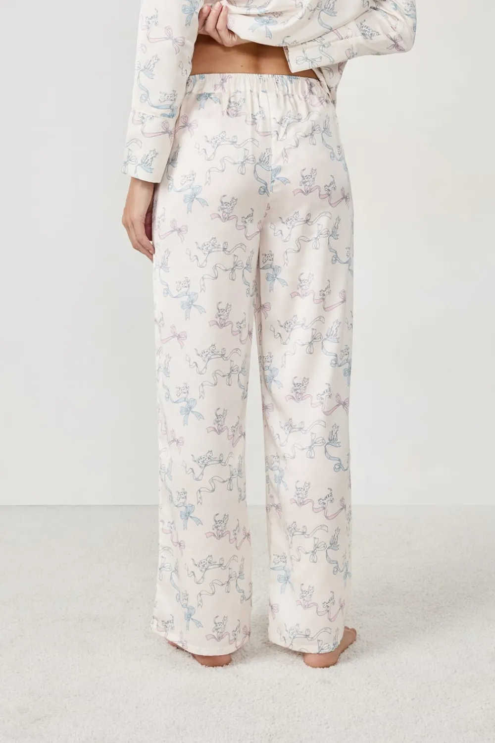 Online ETAM Pantalones de pijama estampados satinados ESTAMPADO BLANCO ROTO
