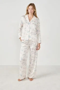 Online ETAM Pantalones de pijama estampados satinados ESTAMPADO BLANCO ROTO