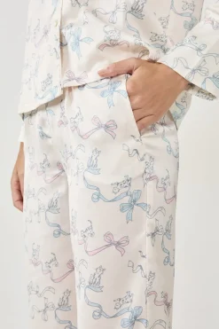 Online ETAM Pantalones de pijama estampados satinados ESTAMPADO BLANCO ROTO