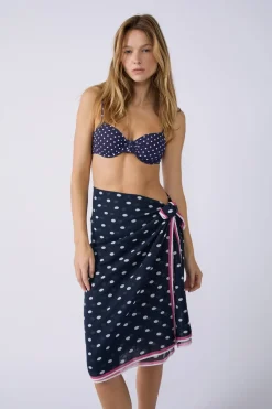 Clearance ETAM Pareo de algodón estampado Marcia Wear x IMP FD NOIR