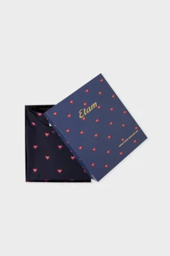 Best ETAM Pijama de 2 piezas con estampado de corazones de algodón MARINO