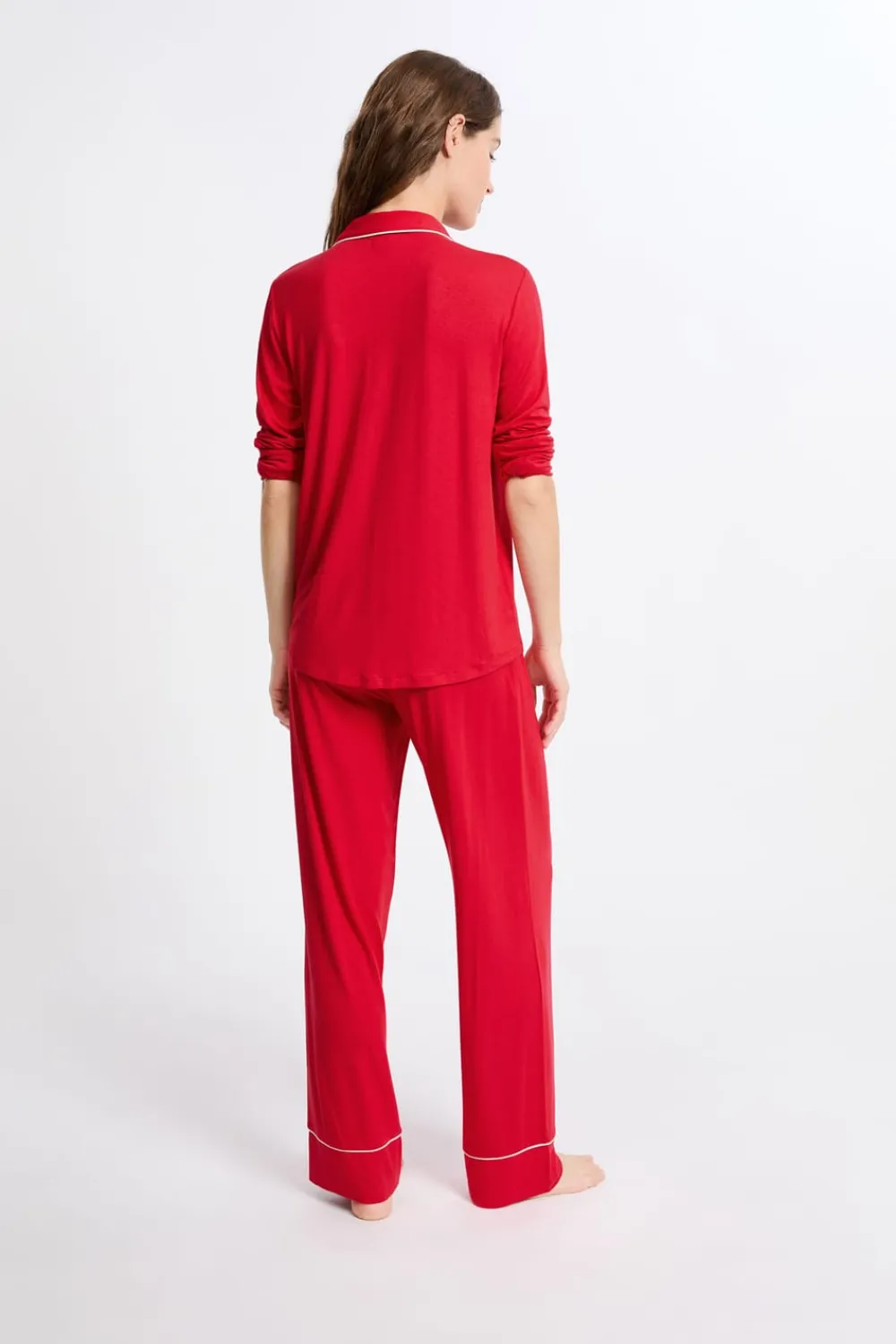 ETAM Pijama de 2 piezas de manga larga ROJO