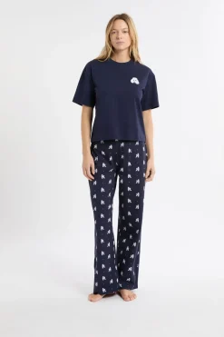 ETAM Pijama de dos piezas con estampado de perros marino