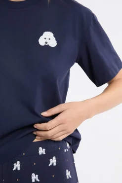 ETAM Pijama de dos piezas con estampado de perros marino