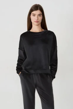 New ETAM Pijama de terciopelo sudadera NEGRO