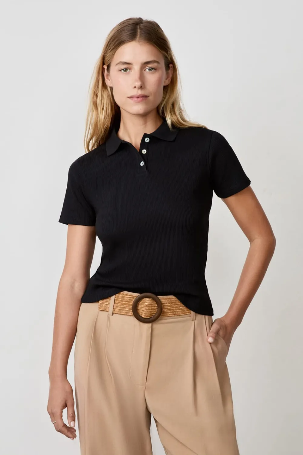 Outlet ETAM Polo de manga corta NEGRO