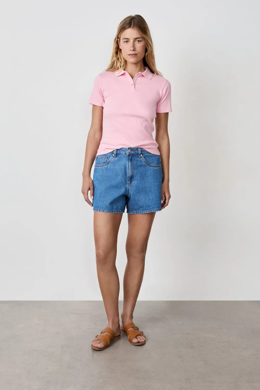 Online ETAM Polo de manga corta ROSA CLARO