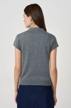 Discount ETAM Polo de manga corta con botones GRIS