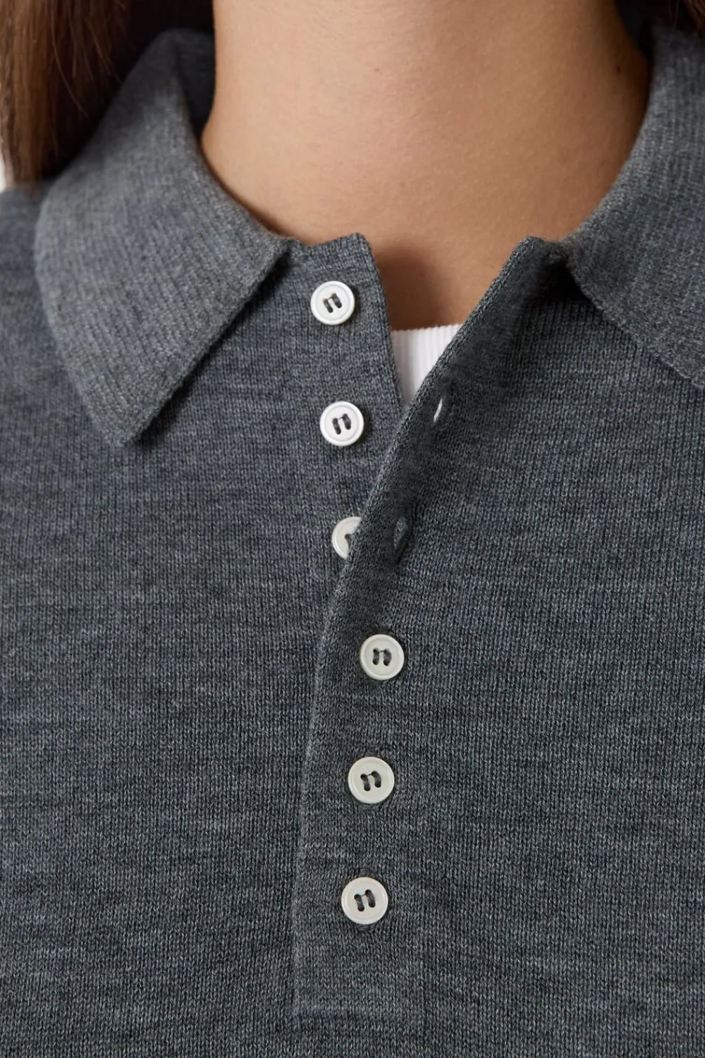 Discount ETAM Polo de manga corta con botones GRIS