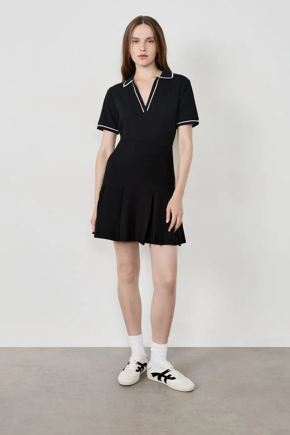 ETAM Polo de manga corta de algodón NEGRO