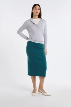 New ETAM Polo de manga larga de lana GRIS CLARO