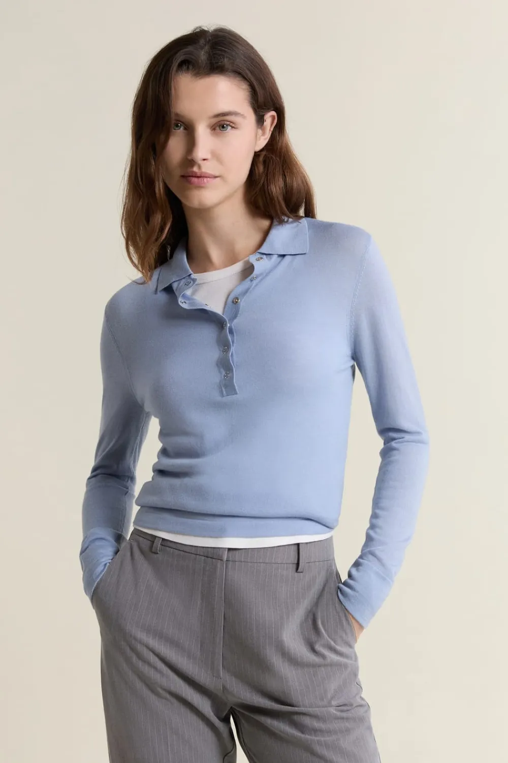 Clearance ETAM Polo de manga larga de lana AZUL