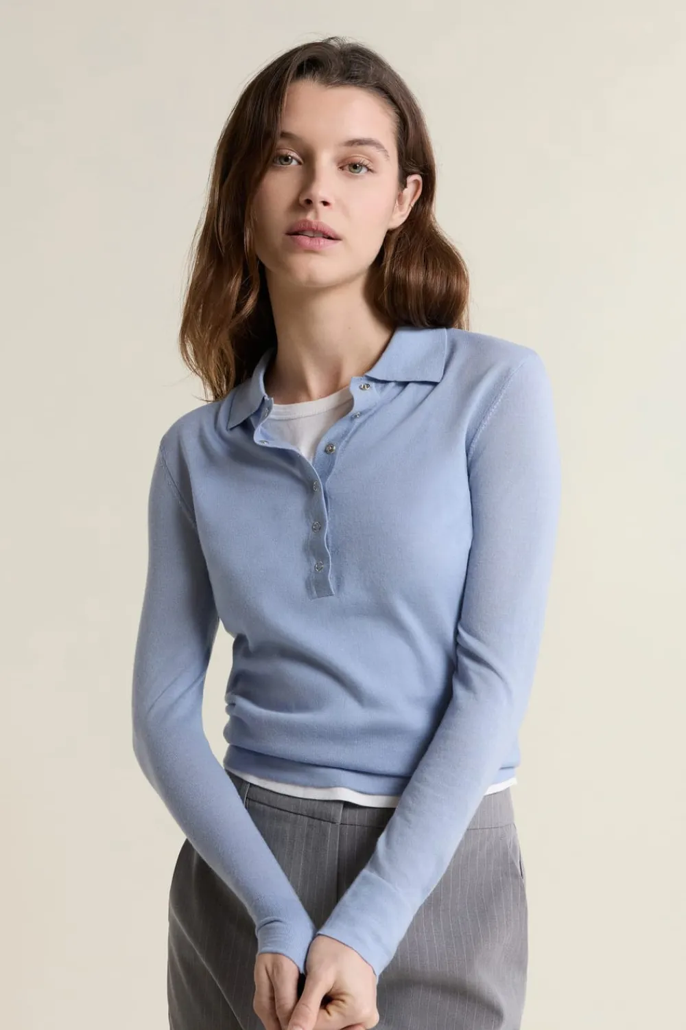 Clearance ETAM Polo de manga larga de lana AZUL