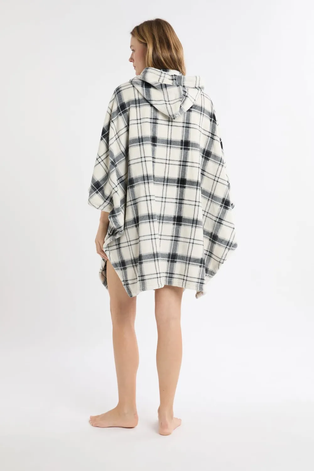 ETAM Poncho sin mangas de forro polar CRUDO