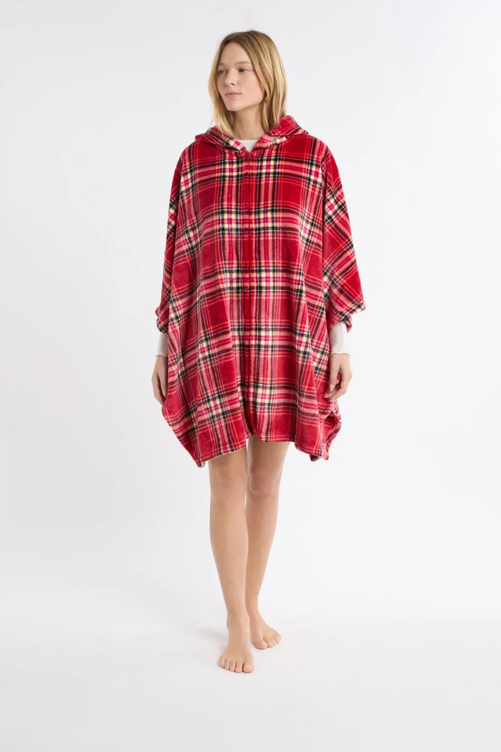 Sale ETAM Poncho sin mangas de forro polar ROJO