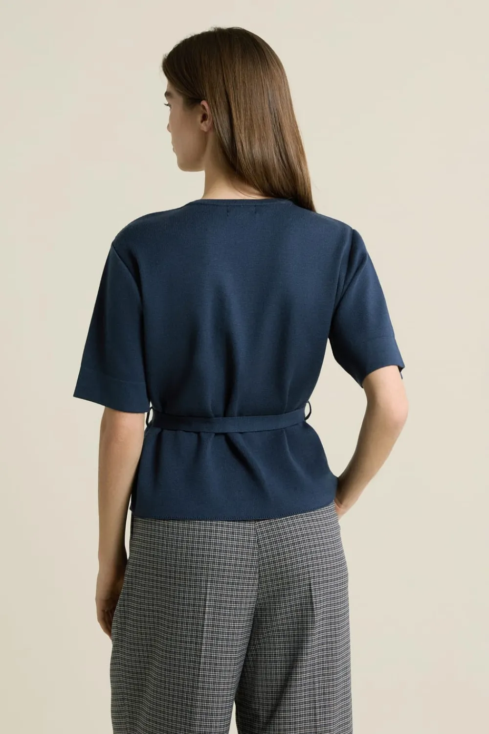 Discount ETAM Pull manches courtes ceinturée ENCRE