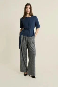 Discount ETAM Pull manches courtes ceinturée ENCRE
