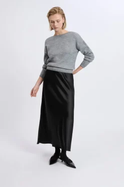 Discount ETAM Pull torsadé dos nu GRIS