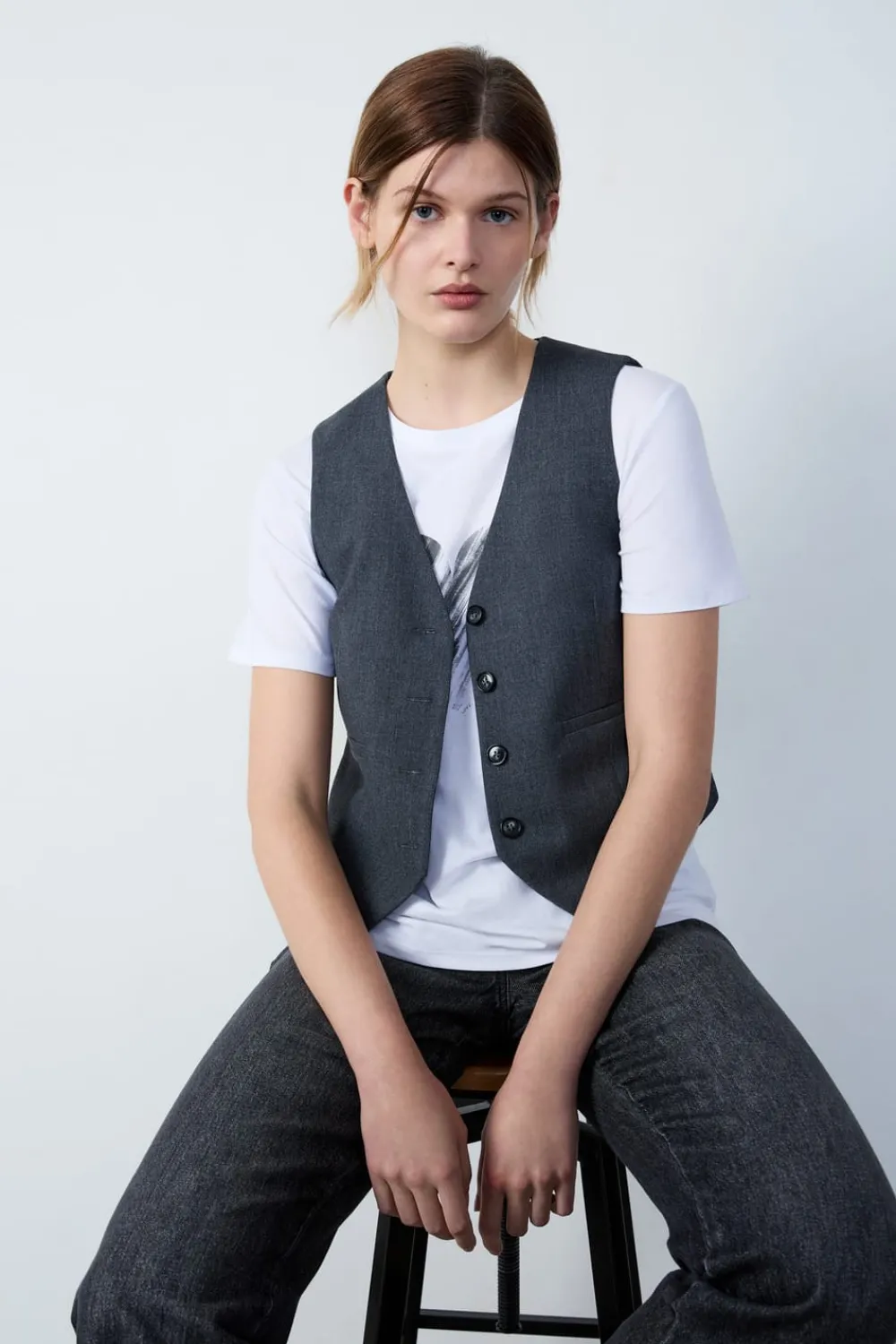 New ETAM Rebeca sin mangas GRIS